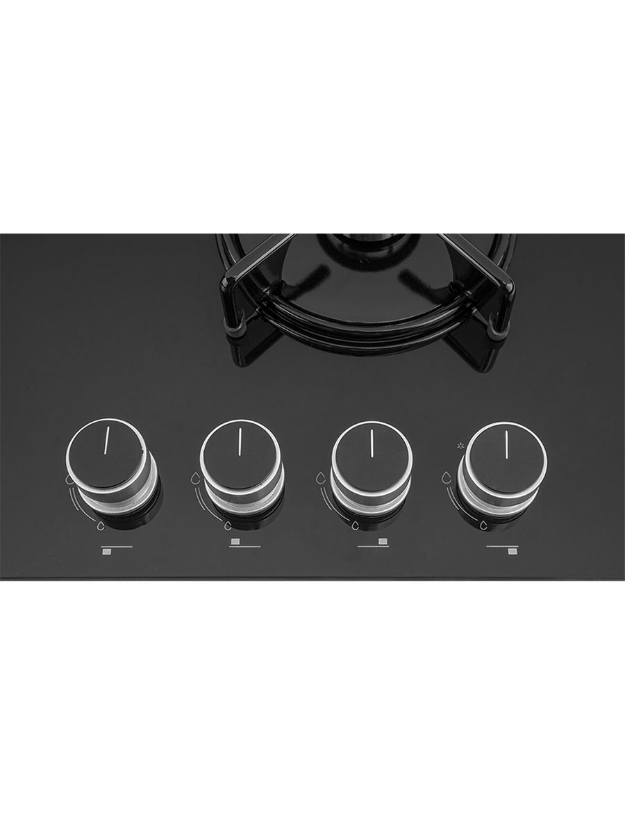 Газовая варочная панель CARINO CH60N40B570 60 см, газ-контроль, закаленное стекло, автоматический розжиг