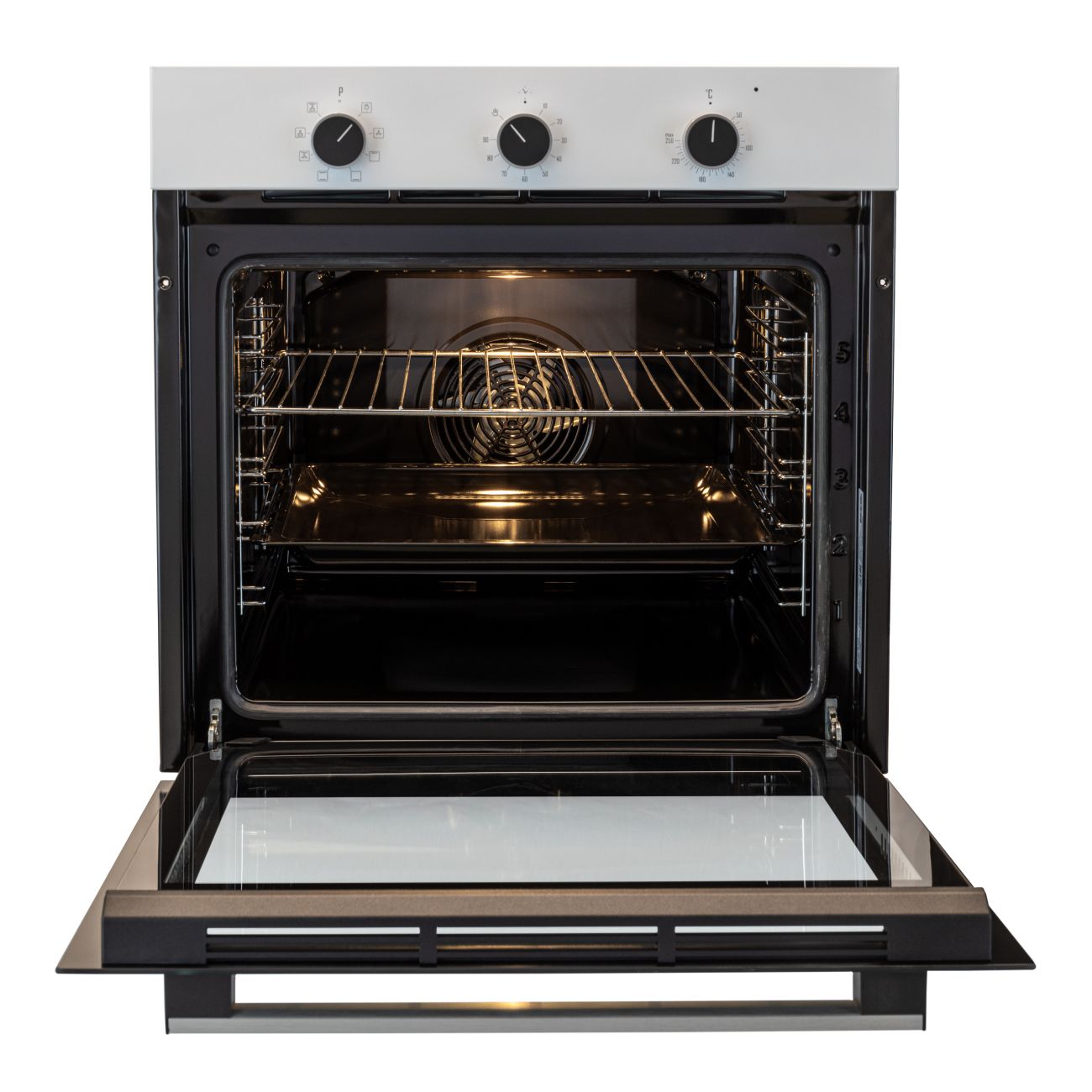 Встраиваемый электрический духовой шкаф CARINO CB6EW56070 60 см, 80л, конвекция, двойное стекло, белый
