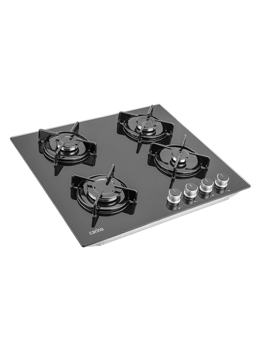 Газовая варочная панель CARINO CH60N40B570 60 см, газ-контроль, закаленное стекло, автоматический розжиг