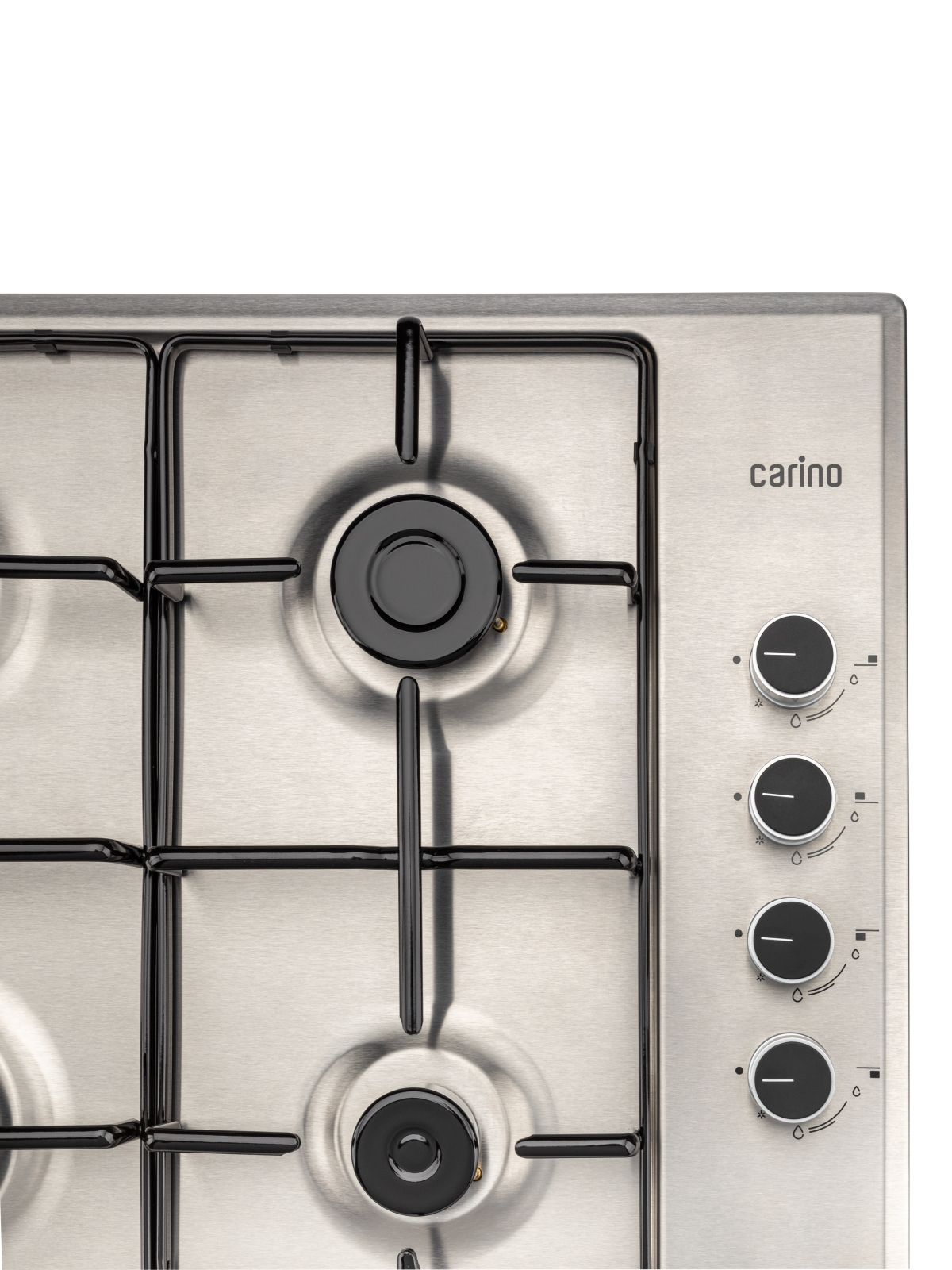 Газовая варочная панель CARINO CH60Q40M411 60 см, газ-контроль, нержавеющая сталь, автоматический розжиг