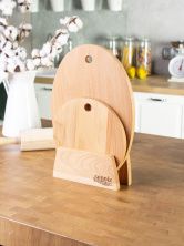 Набор из разделочных досок с подставкой, 2 шт, деревянный