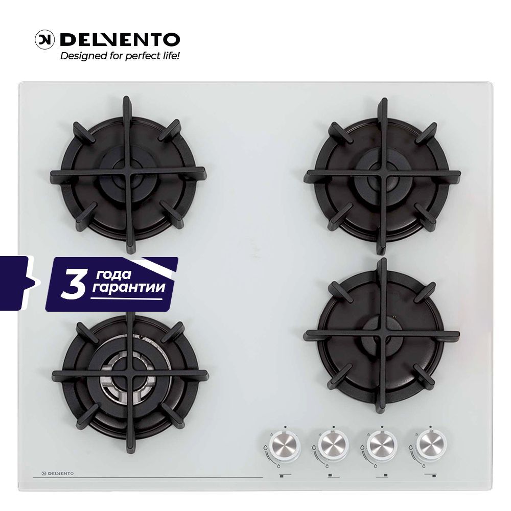 Встраиваемая панель газовая 60 см (стекло) DELVENTO V60N41C011