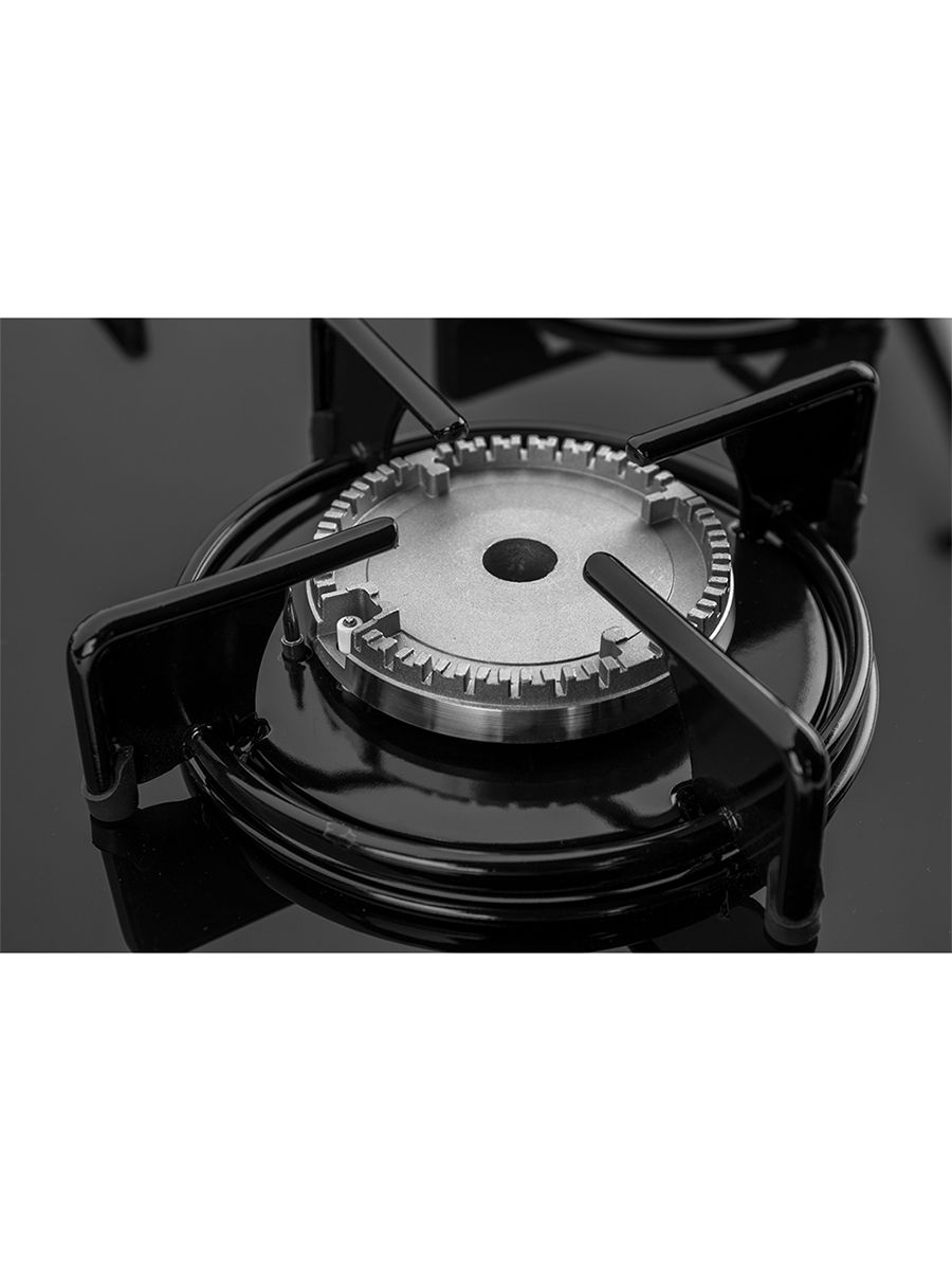 Газовая варочная панель CARINO CH60K40S111 60 см, газ-контроль, закаленное стекло, автоматический розжиг