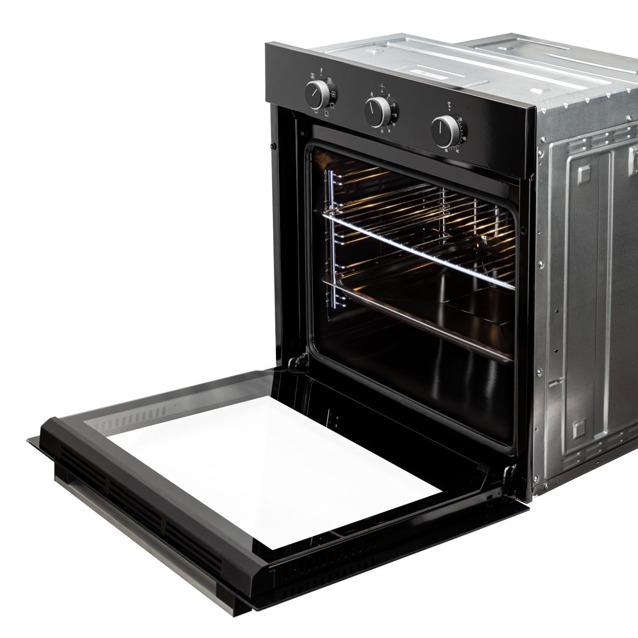 Встраиваемый электрический духовой шкаф CARINO CB6EB16011 60 см, 7 режимов, 80л, конвекция, хром направляющие