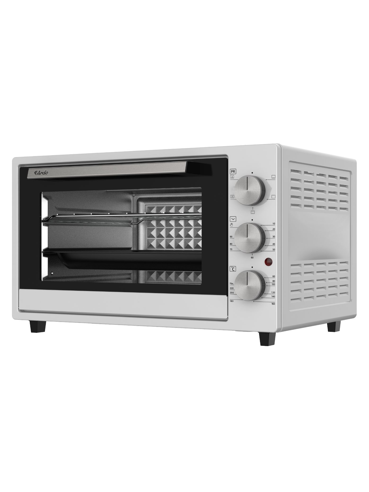 Мини-печь Ardo MO3851S2 5 режимов, конвекция, 38 л, 2 противня + хромированная решетка, таймер