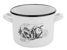 Эмалированная кастрюля EMALIA BELL 3,55 л, диаметр 18 см, индукция, белый