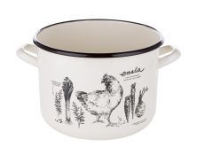 Эмалированная кастрюля EMALIA ROSУJ 6,25 л, диаметр 22 см, индукция, белый