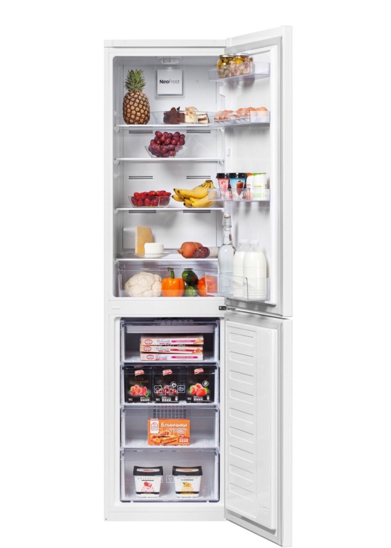 Холодильник с нижней морозильной камерой BEKO RCNK335K00W