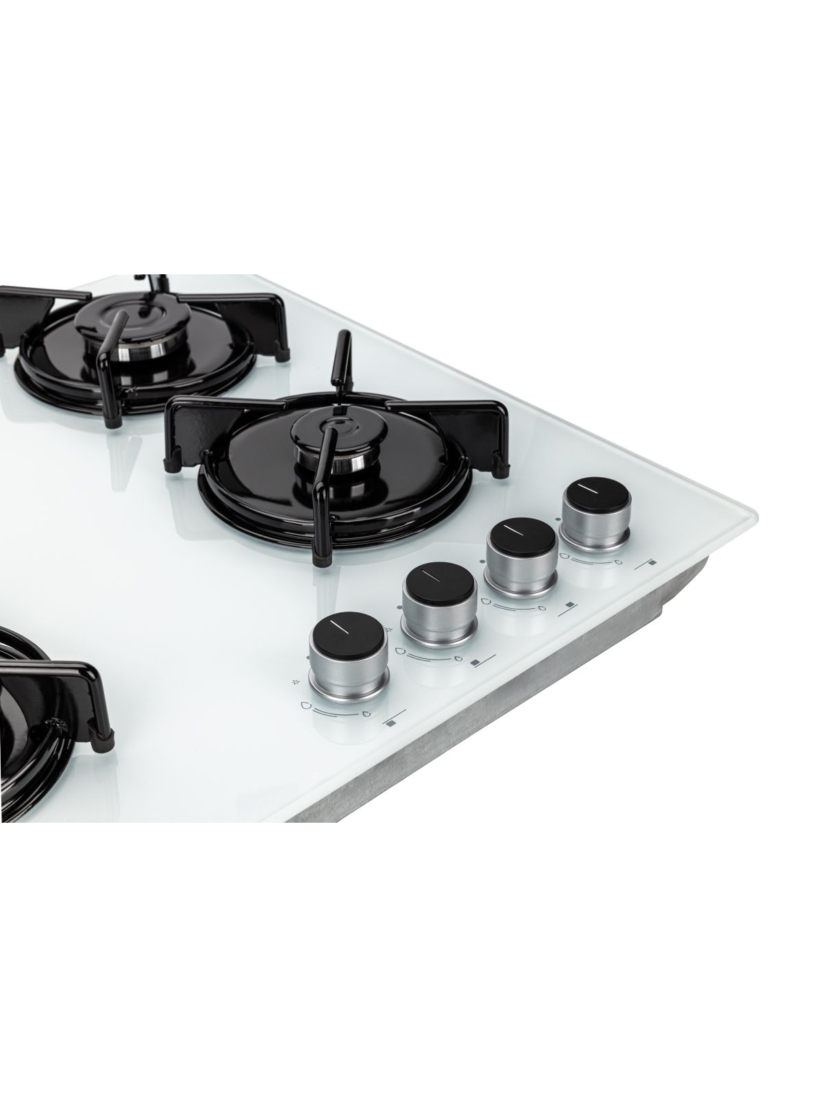 Газовая варочная панель CARINO CH60N40W570 60 см, газ-контроль, закаленное стекло, автоматический розжиг