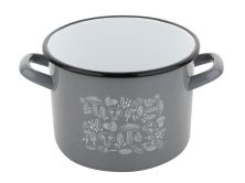 Эмалированная кастрюля EMALIA PORCINI 4,7 л, диаметр 20 см, индукция, серый