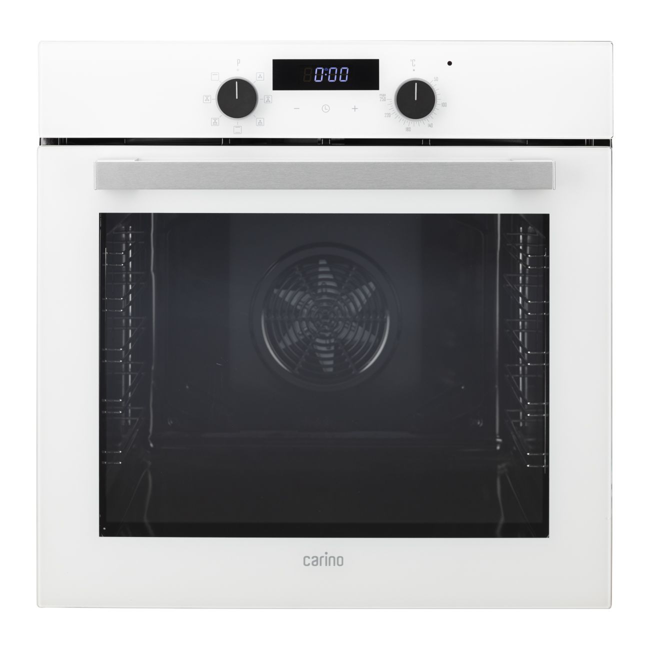 Встраиваемый электрический духовой шкаф CARINO CB6EW56016 60 см, 7 режимов, 73л, конвекция, гриль, двойное стекло, белый