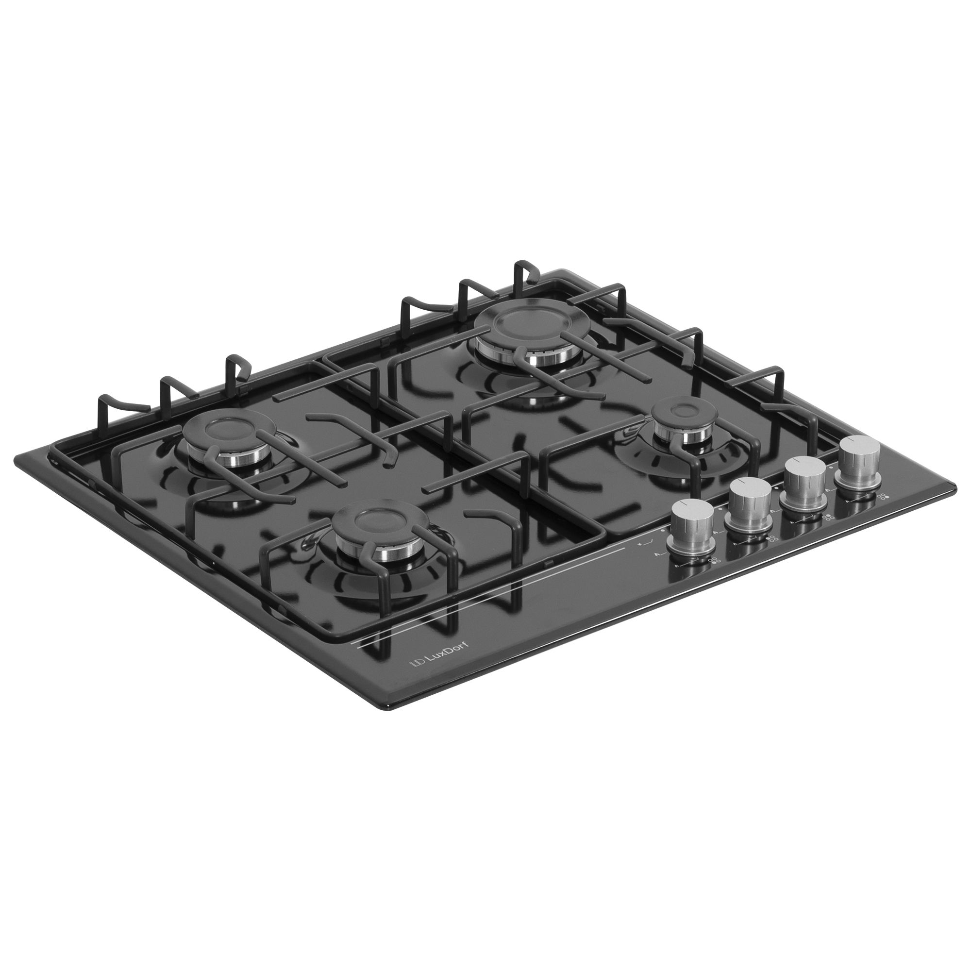 Газовая варочная панель LuxDorf H60V40B451, материал панели Эмалированая сталь, цвет черный ,материал решетки: Эмалированная сталь