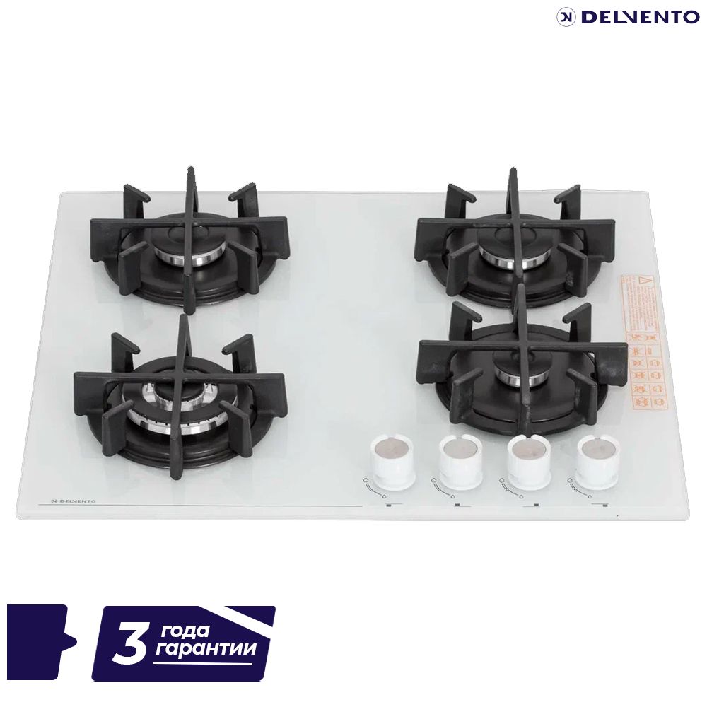 Встраиваемая панель газовая 60 см (стекло) DELVENTO V60N41C011