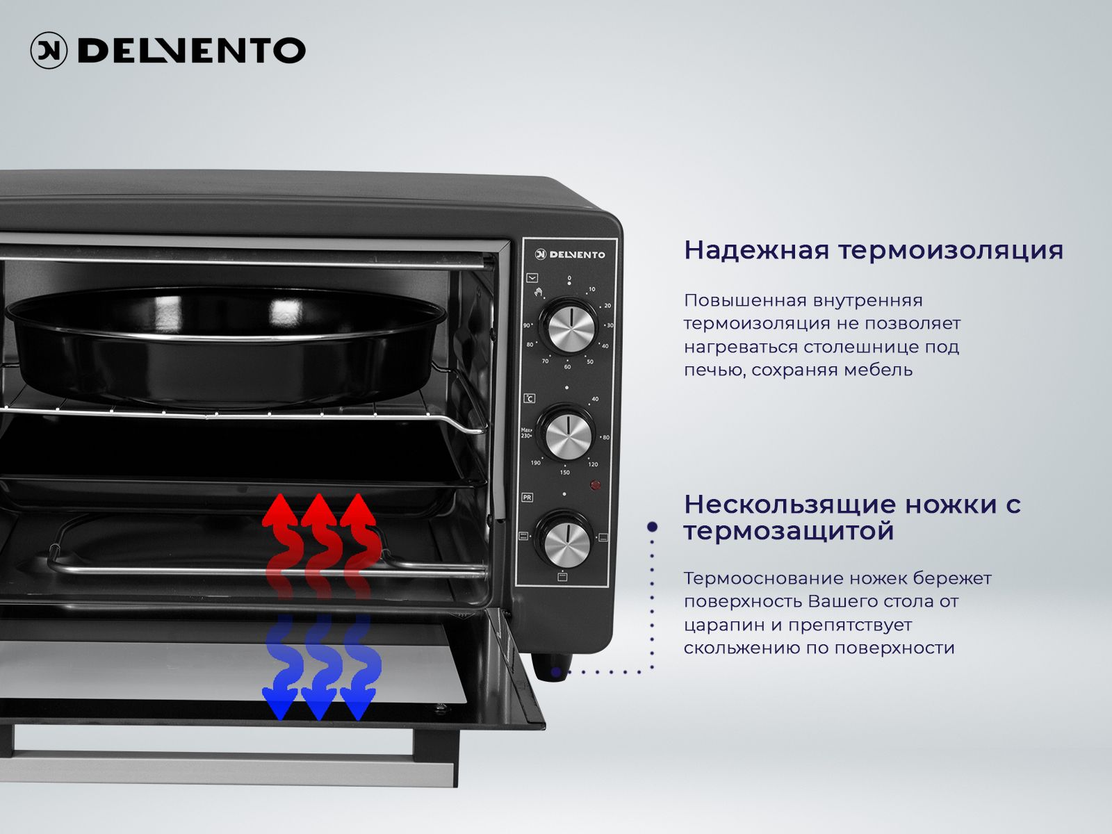 Разогрева духовой шкаф оснащен подсветкой и термостатом для автоматического поддержания