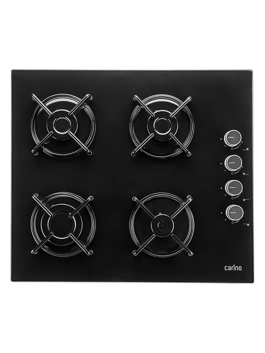 Газовая варочная панель CARINO CH60K40S111 60 см, газ-контроль, закаленное стекло, автоматический розжиг