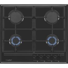 Газовая варочная панель LuxDorf H60V40B550, материал панели Эмалированая сталь, цвет черный ,материал решетки: Чугун