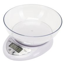 Кухонные весы с чашей 600 мл KIWI KKS-1153W, электронные от 2г до 5 кг, точность 1гр.