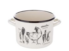 Эмалированная кастрюля EMALIA ROSУJ 4,7 л, диаметр 20 см, индукция, белый