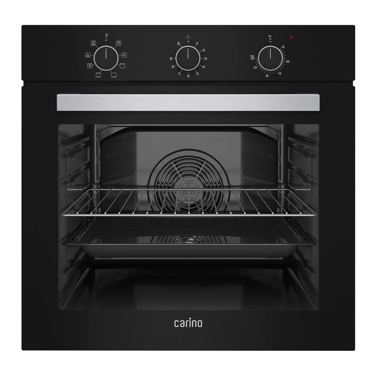 Встраиваемый электрический духовой шкаф CARINO CB6EB16011 60 см, 7 режимов, 80л, конвекция, хром направляющие