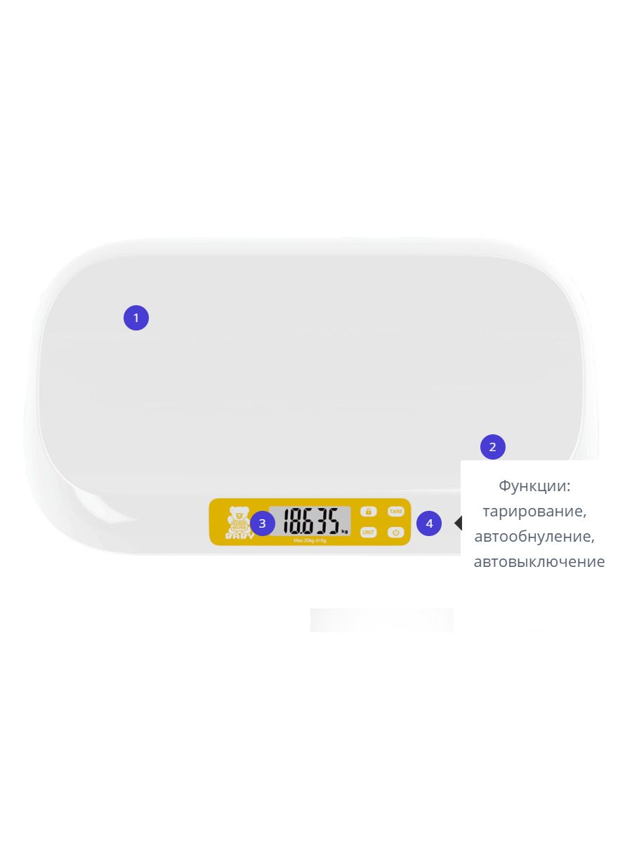 Напольные детские весы электронные GOODHELPER BD-S27, белый, батарейка в комплекте