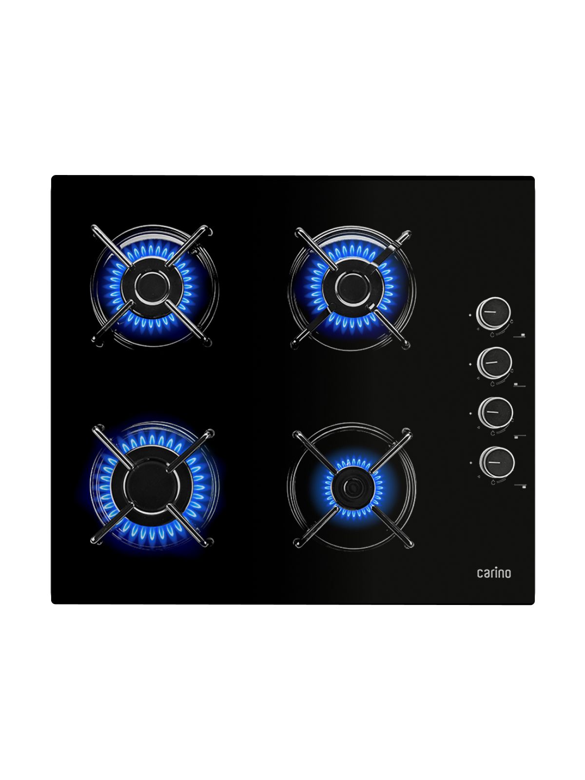 Газовая варочная панель CARINO CH60K40S111 60 см, газ-контроль, закаленное стекло, автоматический розжиг