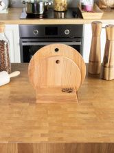 Набор из разделочных досок с подставкой, 2 шт, деревянный