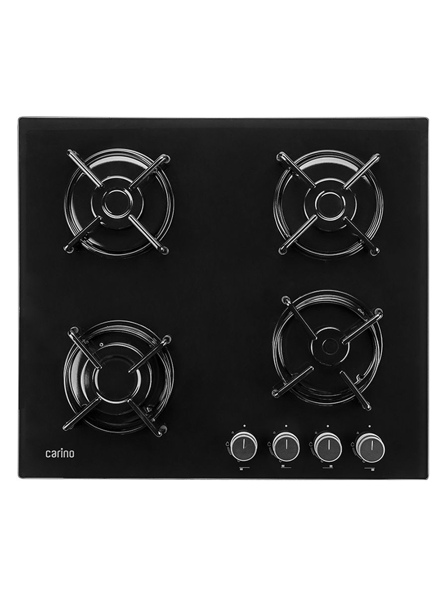 Газовая варочная панель CARINO CH60N40B570 60 см, газ-контроль, закаленное стекло, автоматический розжиг