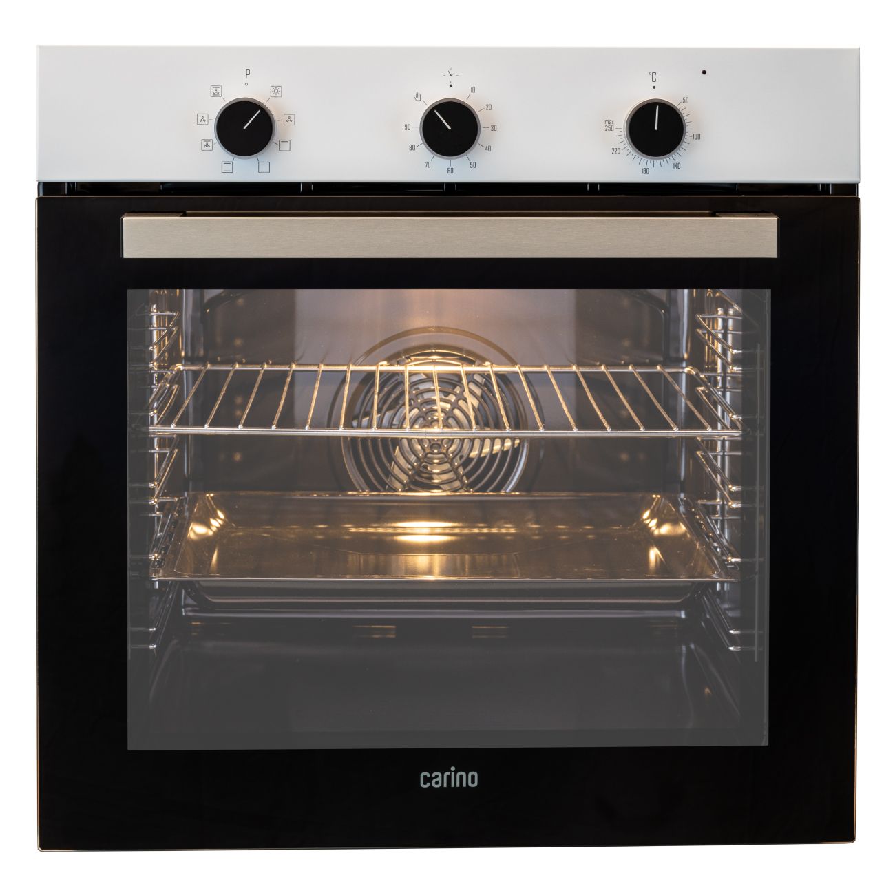 Встраиваемый электрический духовой шкаф CARINO CB6EW56070 60 см, 80л, конвекция, двойное стекло, белый