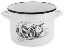 Эмалированная кастрюля EMALIA BELL 6,25 л, диаметр 22 см, индукция, белый