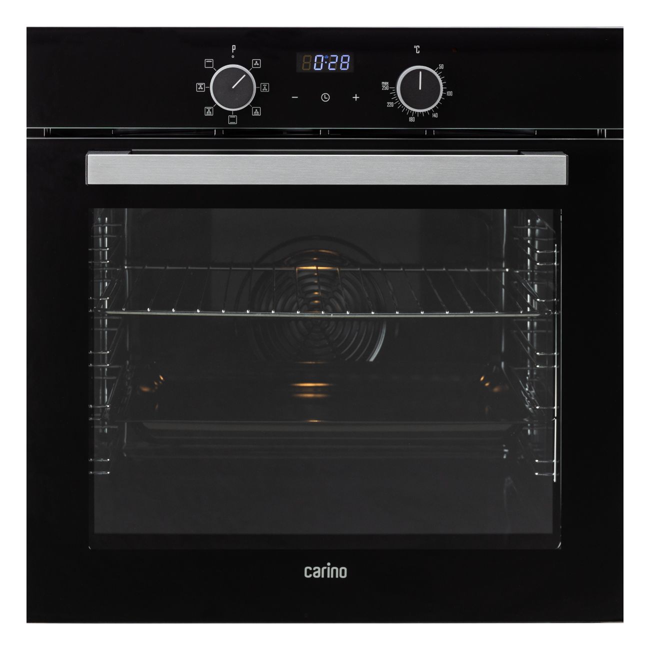 Встраиваемый электрический духовой шкаф CARINO CB6EB56016 60 см, 73л, конвекция, гриль, двойное стекло, черный