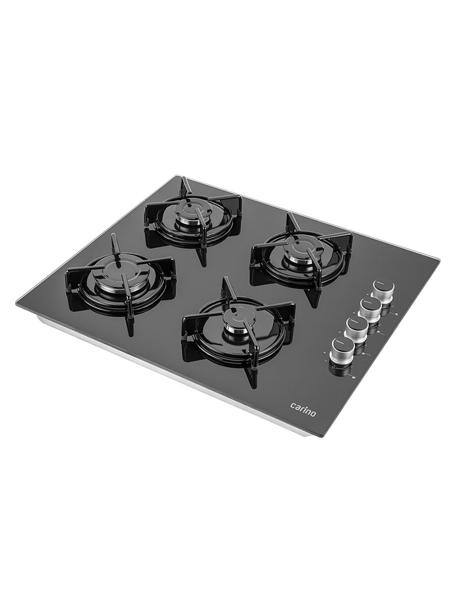 Газовая варочная панель CARINO CH60K40S111 60 см, газ-контроль, закаленное стекло, автоматический розжиг