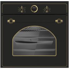 Встраиваемый духовой шкаф LuxDorf B6EL56150, 58 л, 5 режимов +конвекция+гриль, ретро стиль, цвет черный