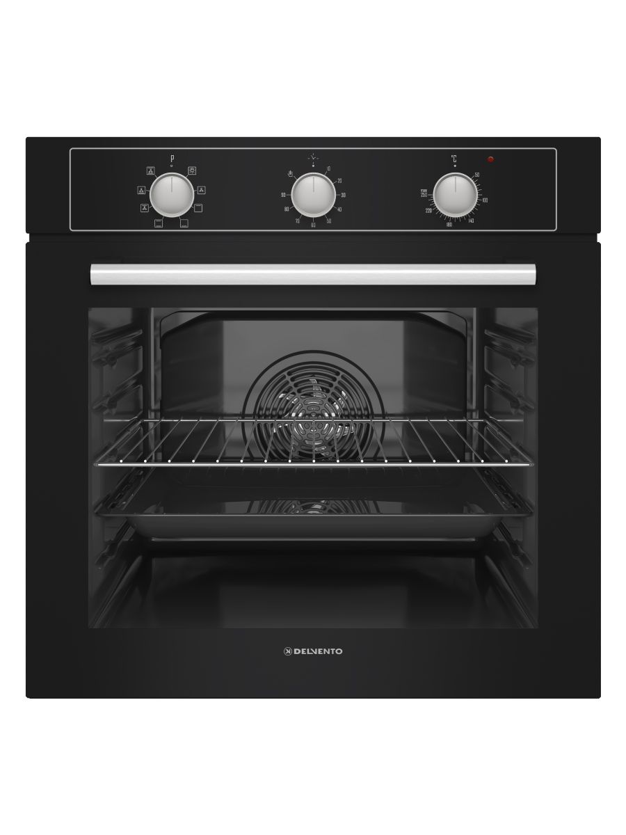 Встраиваемый духовой шкаф Delvento V6EB18000, 60 см, 82 л, XXL, 8 функций, Конвекция, Подсветка, черный