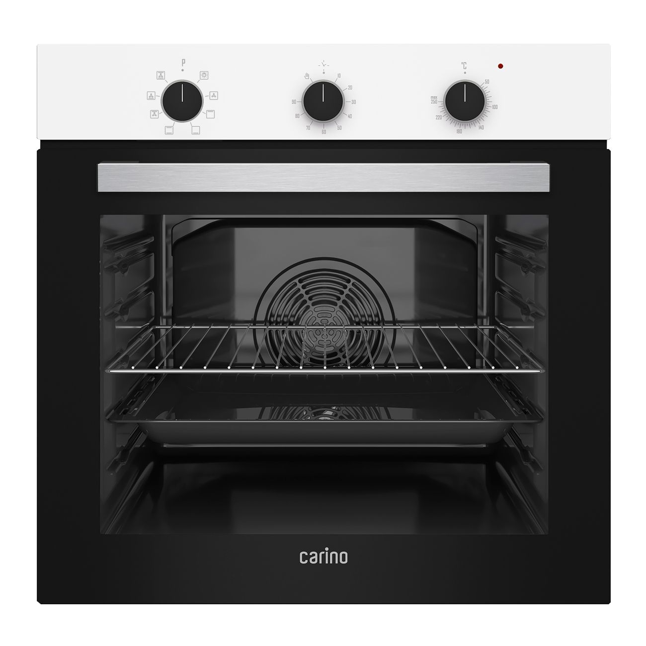 Встраиваемый электрический духовой шкаф CARINO CB6EW56070 60 см, 80л, конвекция, двойное стекло, белый