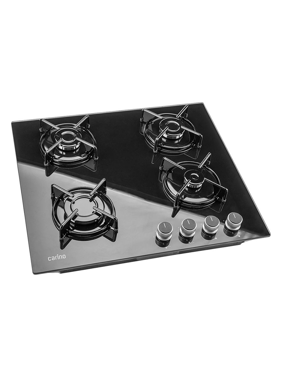 Газовая варочная панель CARINO CH60N40B570 60 см, газ-контроль, закаленное стекло, автоматический розжиг