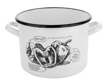 Эмалированная кастрюля EMALIA BELL 4,7 л, диаметр 20 см, индукция, белый