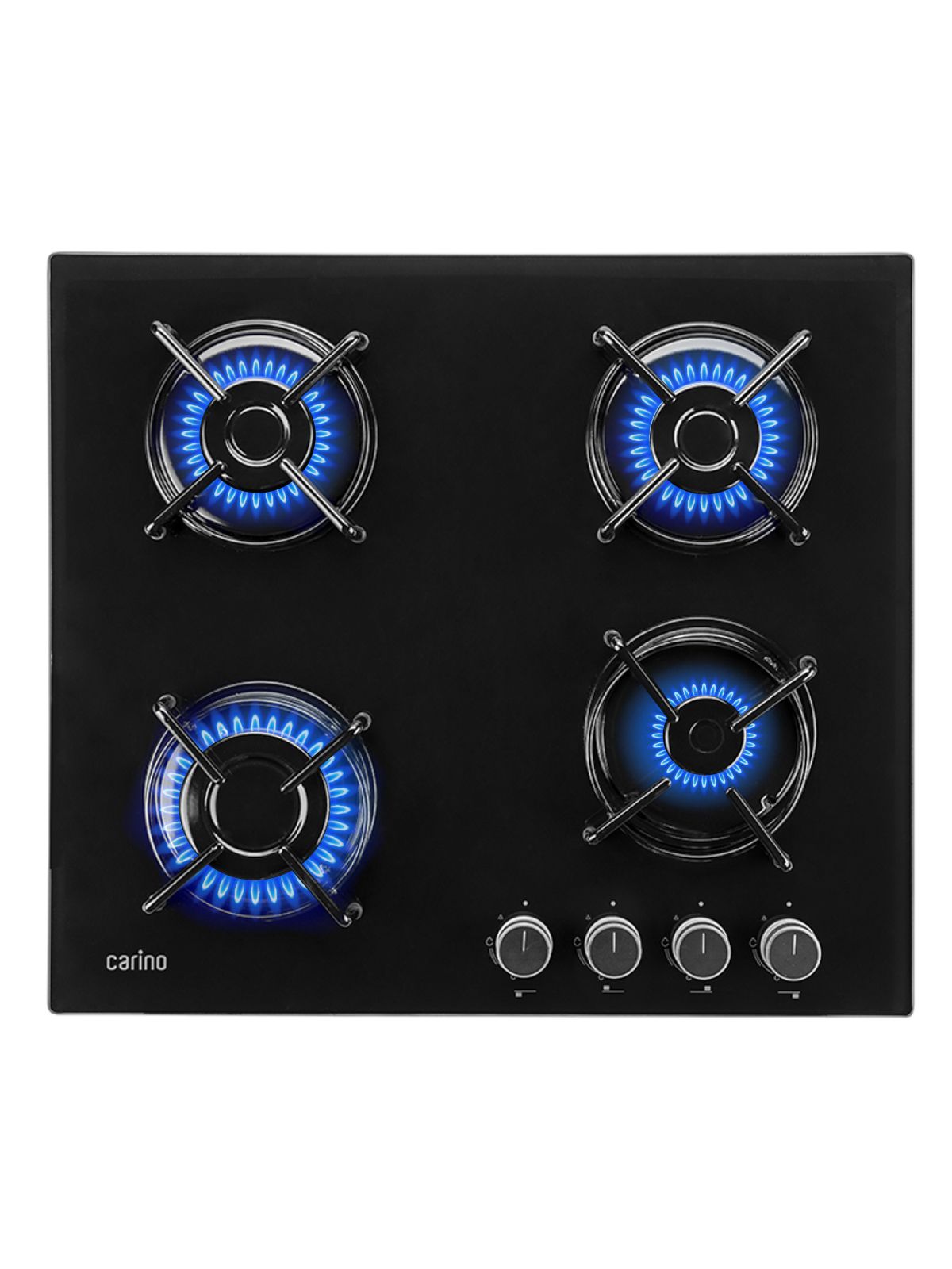 Газовая варочная панель CARINO CH60N40B570 60 см, газ-контроль, закаленное стекло, автоматический розжиг