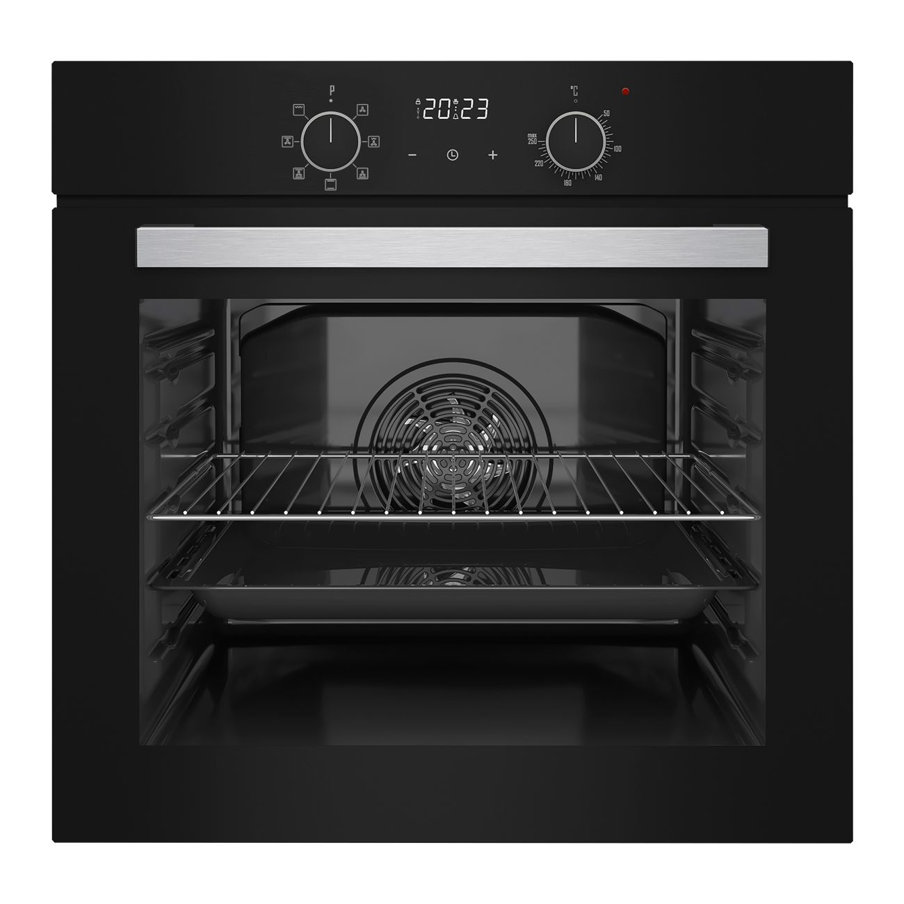 Встраиваемый электрический духовой шкаф CARINO CB6EB56016 60 см, 73л, конвекция, гриль, двойное стекло, черный