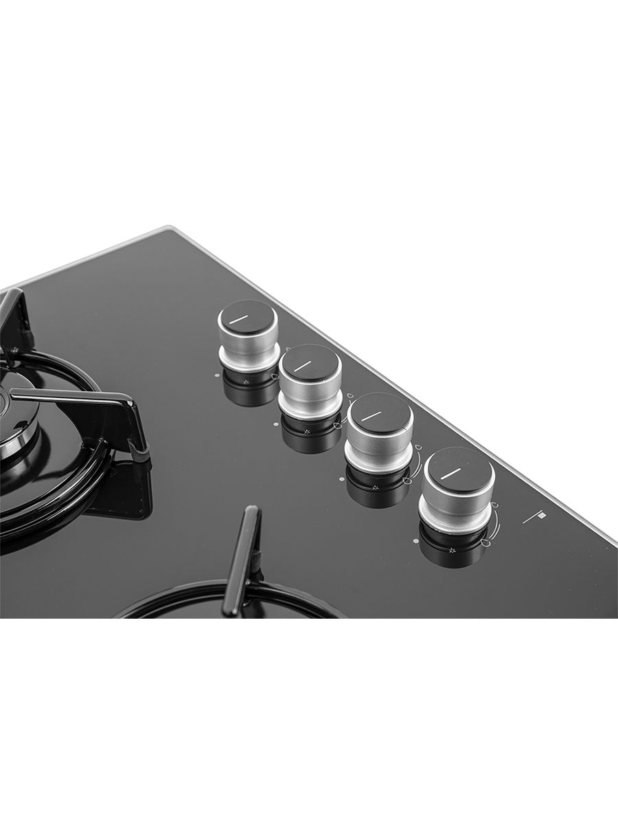 Газовая варочная панель CARINO CH60K40S111 60 см, газ-контроль, закаленное стекло, автоматический розжиг