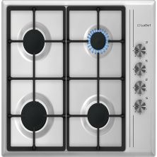 Газовая варочная панель LuxDorf H60Q40M550, материал панели Нержавеющая сталь, цвет серый метталик ,материал решетки: Чугун