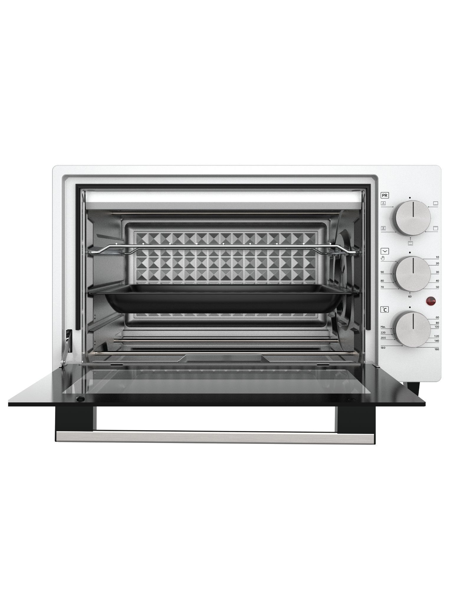 Мини-печь Ardo MO3851S2 5 режимов, конвекция, 38 л, 2 противня + хромированная решетка, таймер