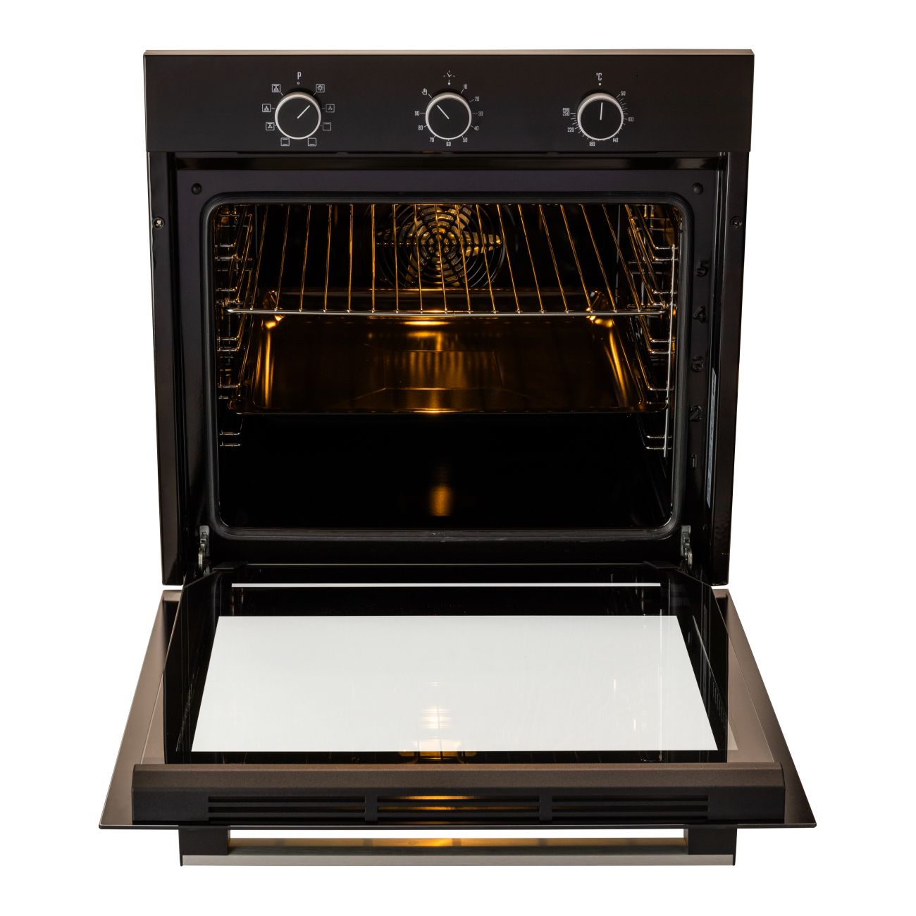 Встраиваемый электрический духовой шкаф CARINO CB6EB16011 60 см, 7 режимов, 80л, конвекция, хром направляющие