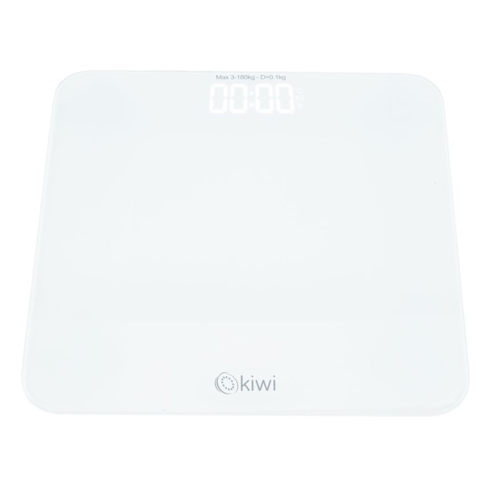 Электронные напольные весы KIWI KBS-1035 от 3 до 180 кг, закаленное стекло, 4 высокоточных сенсорных датчика, индикатор перегрузки от 3 до 180 кг