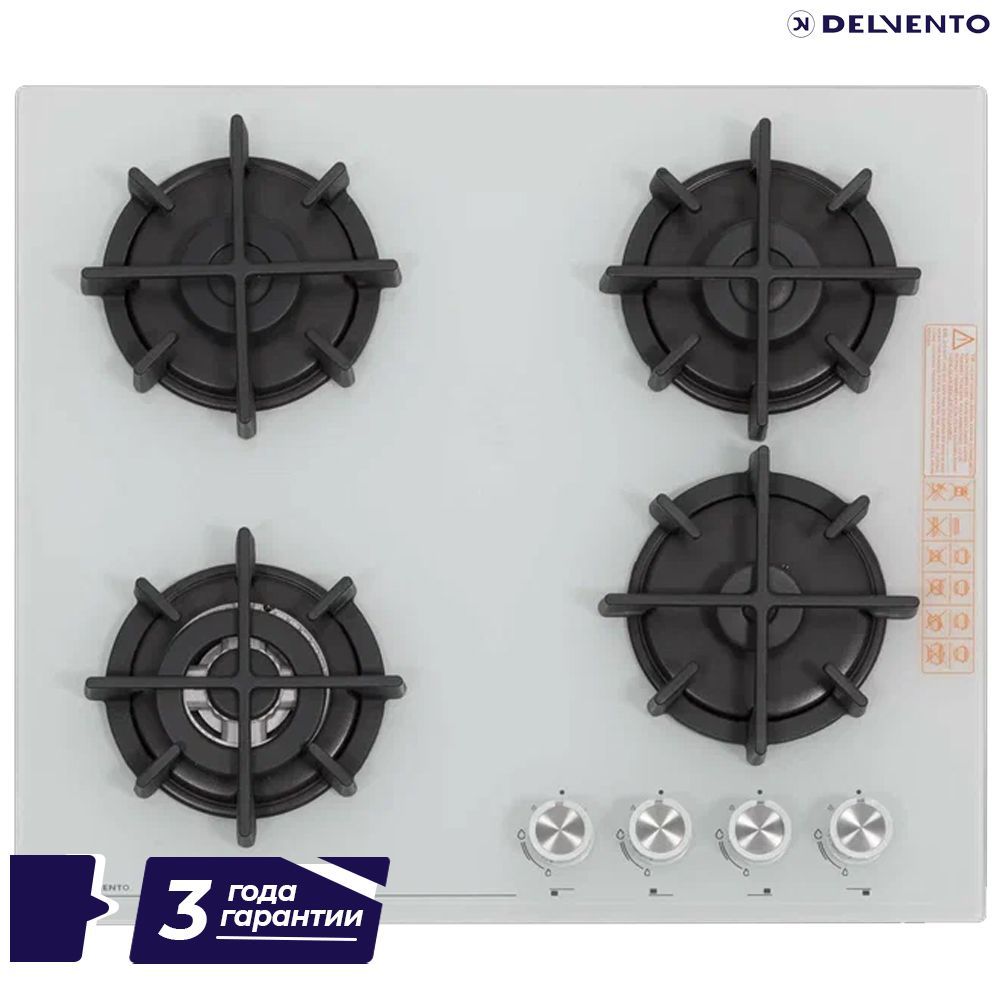 Встраиваемая панель газовая 60 см (стекло) DELVENTO V60N41C011