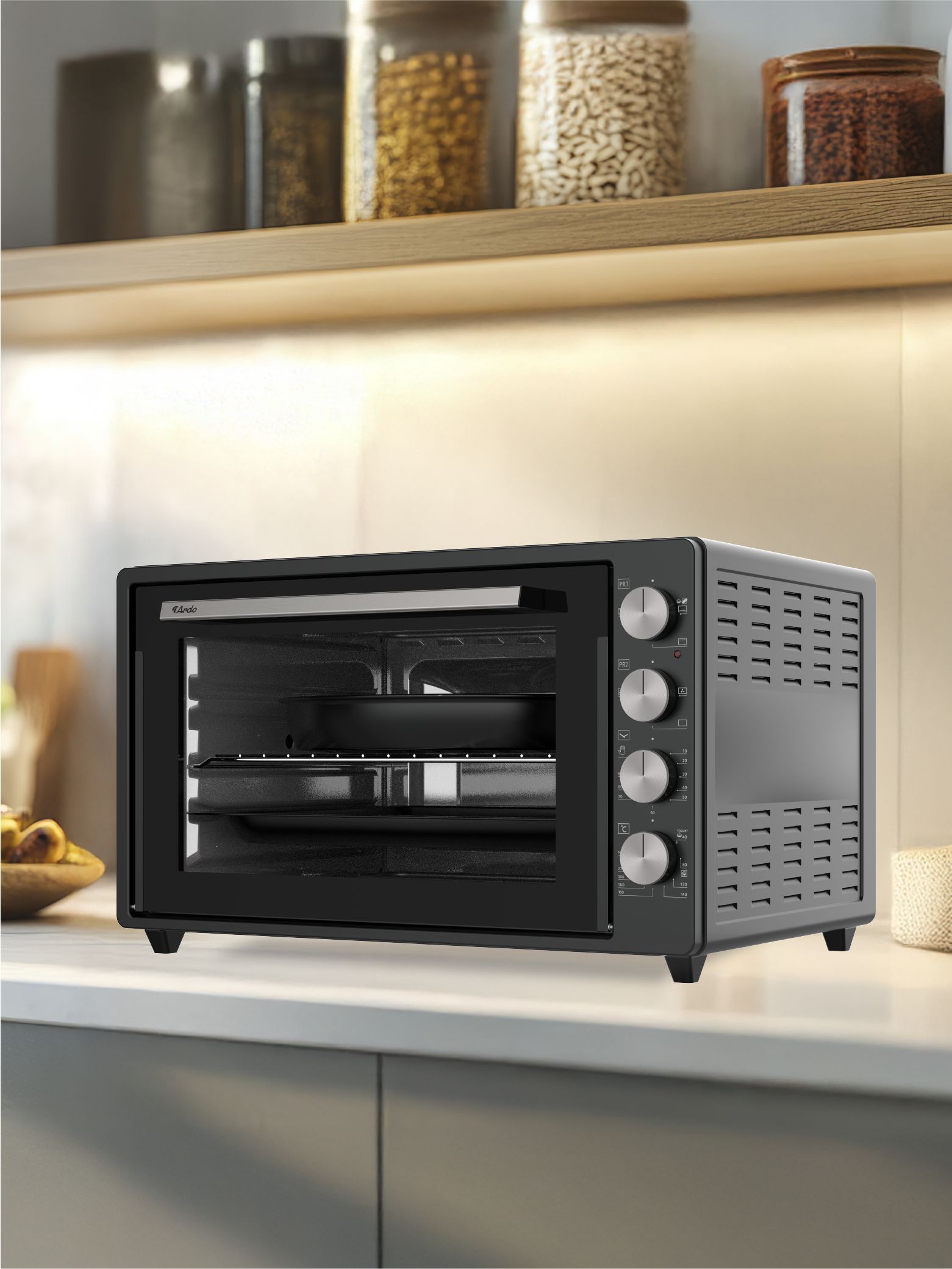 Мини-печь Ardo MO7052A2 5 режимов, конвекция, 70 л, 2 противня, хромированная решетка, таймер