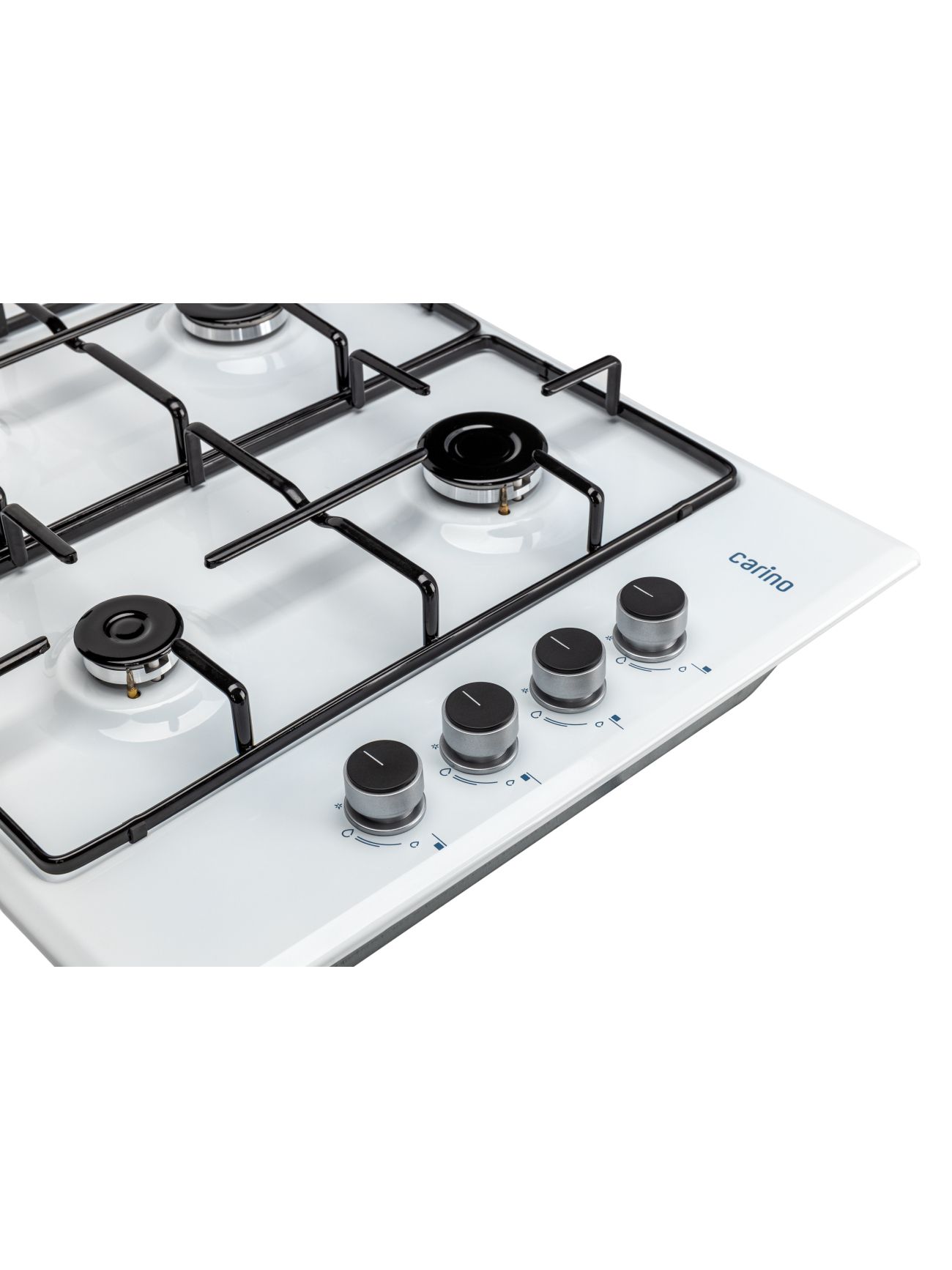 Газовая варочная панель CARINO CH60Q40W411, 60см, газ-контроль, 7500Вт, автоподжиг, эмаль