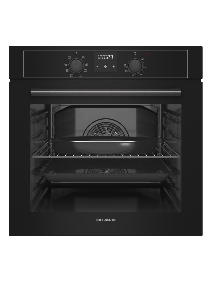 Встраиваемый духовой шкаф Delvento V6EB54000, 60 см, 82 л, XXL, 8 функций, Конвекция, Подсветка, черный