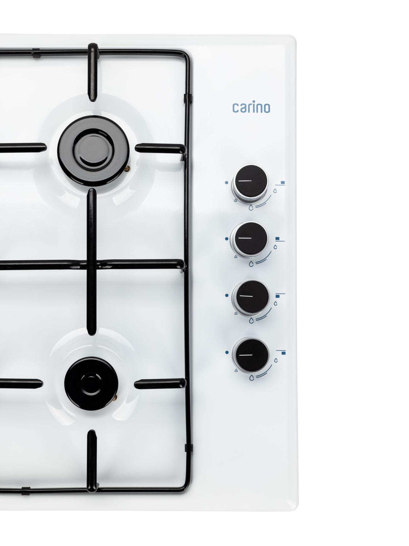 Газовая варочная панель CARINO CH60Q40W411, 60см, газ-контроль, 7500Вт, автоподжиг, эмаль