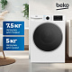 Стирально-сушильная машина Beko B3DFR57H23W, белый, черный