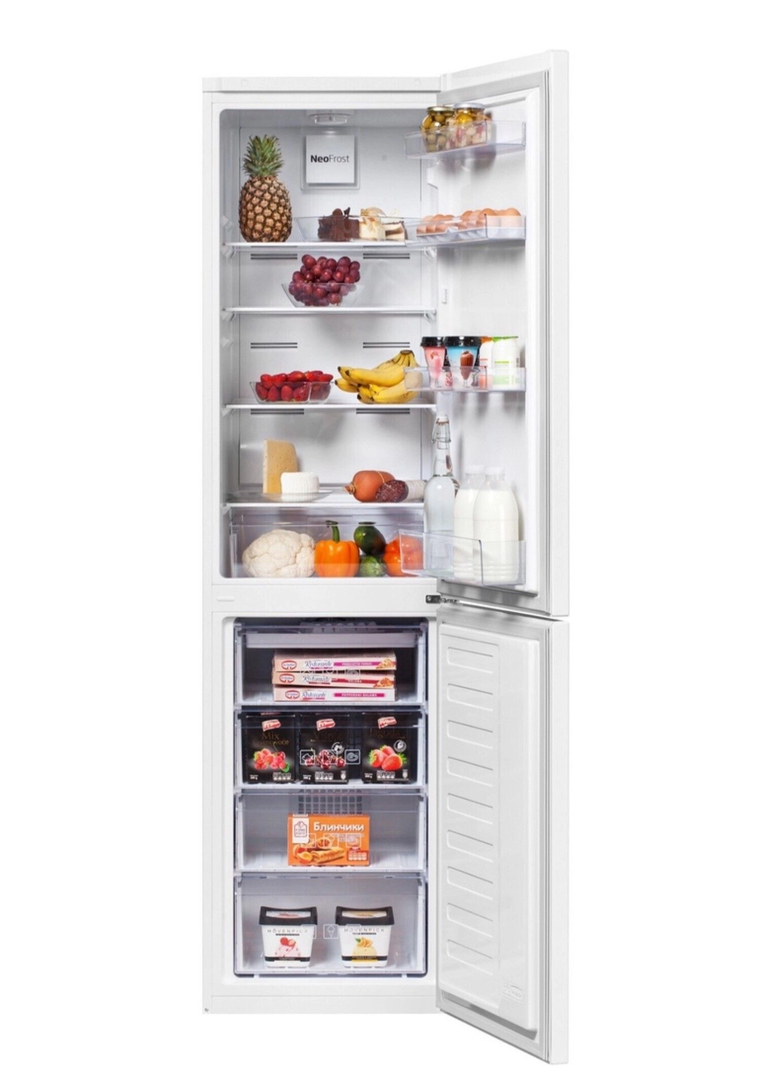 Холодильник с нижней морозильной камерой BEKO RCNK335K00W